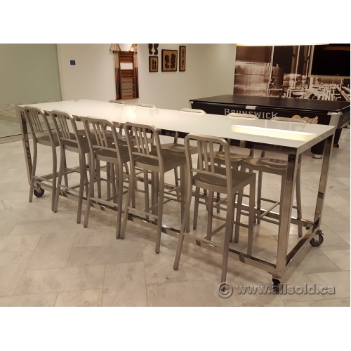 Rolling bar height table deals